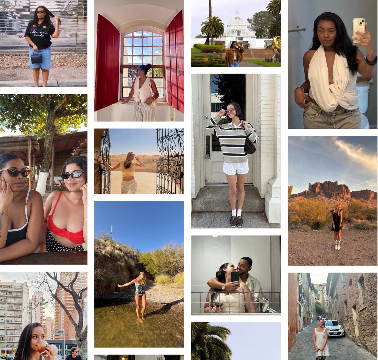 Collage of pose templates from Strika community contributors
