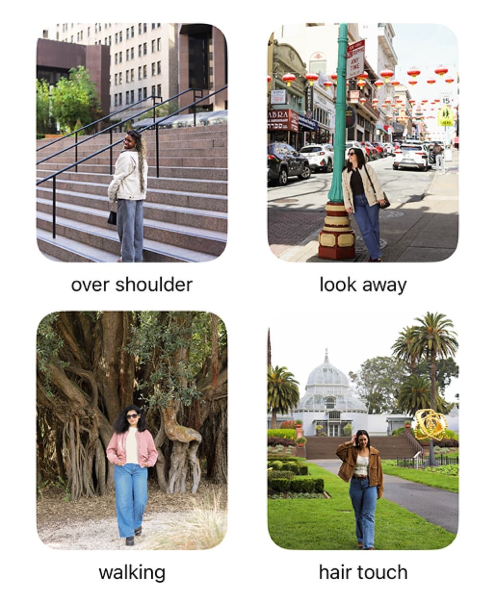 App screen showing a browse grid of photo templates with filters